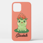 Kawaii Strawberry Frog Personalized Case-Mate iPhone Case (Achterkant)
