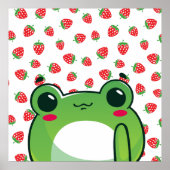 Kawaii Strawberry Frog Poster (Voorkant)