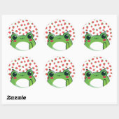 Kawaii Strawberry Frog Ronde Sticker (Vel)
