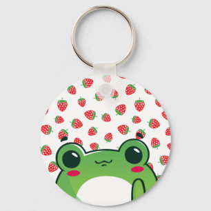 Kawaii Strawberry Frog Sleutelhanger