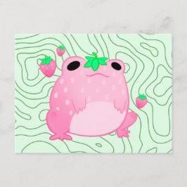 Kawaii Strawberry Frog Softcore Aankondigingskaart