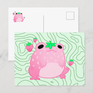 Kawaii Strawberry Frog Softcore Briefkaart