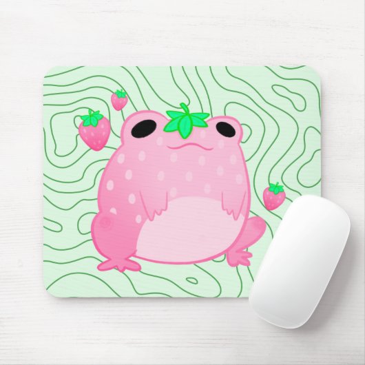 Kawaii Strawberry Frog Softcore Muismat (Met muis)