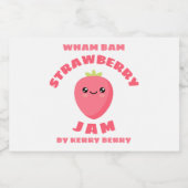 Kawaii Strawberry Jam Voedselcontainer Etiket (Enkel label)