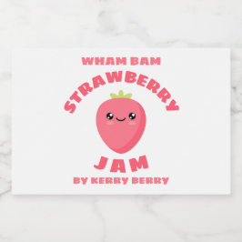 Kawaii Strawberry Jam Voedselcontainer Etiket