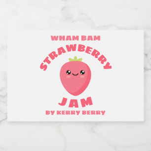 Kawaii Strawberry Jam Voedselcontainer Etiket