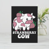 Kawaii Strawberry Koe Crazy Koe Lady Boerderij Ani Kaart (Staand voorkant)