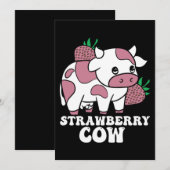 Kawaii Strawberry Koe Crazy Koe Lady Boerderij Ani Kaart (Voorkant / Achterkant)