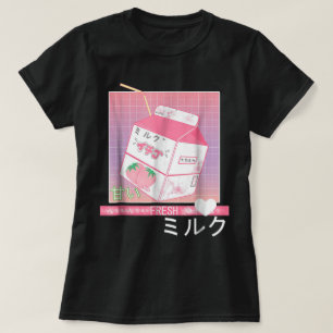 Kawaii Strawberry Melk Vaporwave Design T-shirt