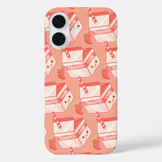 Kawaii Strawberry Milk Carton - Cute Aesthetic Art Case-Mate iPhone Case (Achterkant)