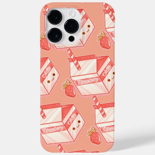 Kawaii Strawberry Milk Carton - Cute Aesthetic Art Case-Mate iPhone Case (Achterkant)