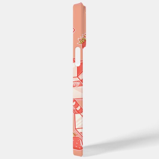Kawaii Strawberry Milk Carton - Cute Aesthetic Art Case-Mate iPhone Case (Achterkant / Rechts)