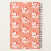 Kawaii Strawberry Milk Carton - Cute Aesthetic Art Notitieboek (Achterkant)