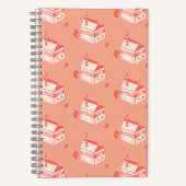 Kawaii Strawberry Milk Carton - Cute Aesthetic Art Notitieboek (Voorkant)