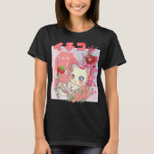 Kawaii Strawberry Milk Cat Aesthetic T-shirt (Voorkant)
