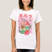 Kawaii Strawberry Milk Frog Art T-shirt (Voorkant)