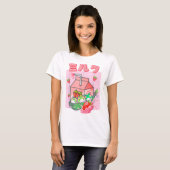 Kawaii Strawberry Milk Frog Art T-shirt (Voorkant volledig)