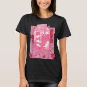 Kawaii Strawberry Milk Japanese Aesthetic T-shirt (Voorkant)