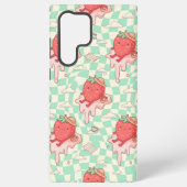 Kawaii Strawberry Picnic Pattern Samsung Galaxy Hoesje (Achterkant)