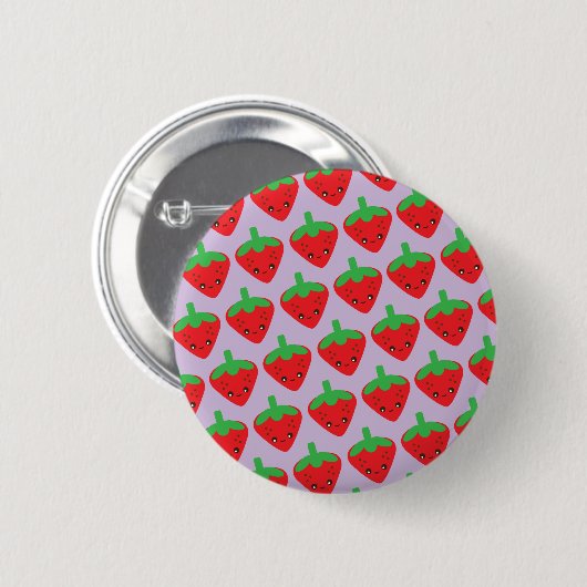 Kawaii Strawberry Ronde Button 5,7 Cm (Voorkant /achterkant)