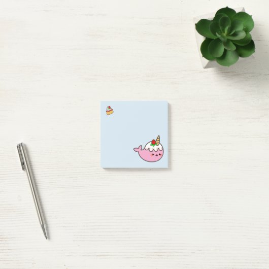 Kawaii Strawberry Shortcake Narwhal Post-it® Notes (Kantoor)