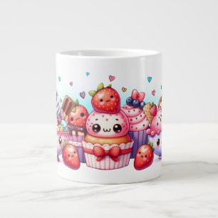 Kawaii Strawberry Snoepjes en Ijsjes Vrienden Grote Koffiekop