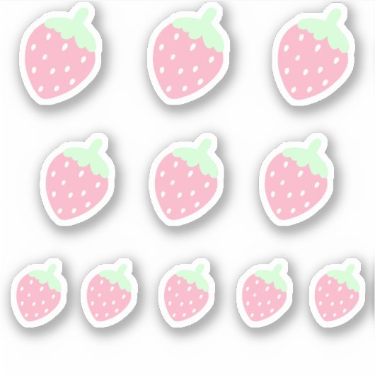 Kawaii Strawberry Sticker (Voorkant)