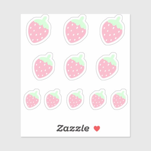 Kawaii Strawberry Sticker (Vel)