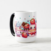 Kawaii Strawberry Sweets and Ice Cream Friends Magische Mok (Voorkant links)