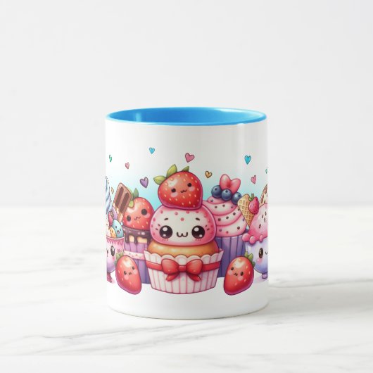 Kawaii Strawberry Sweets and Ice Cream Friends Mok (Midden)