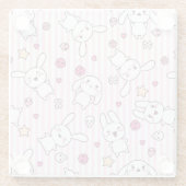 kawaii strepen patroon glazen onderzetter (Achterkant)