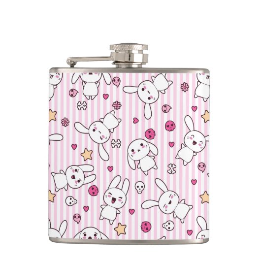 kawaii strepen patroon heupfles (Voorkant)