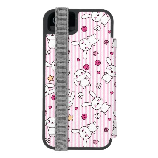 kawaii strepen patroon incipio iPhone portemonnee hoesje (Agenda Achterkant)