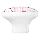 kawaii strepen patroon keramische knop (Zijkant)