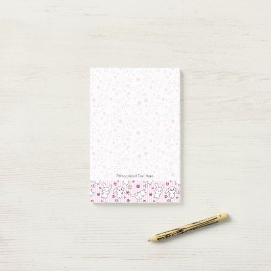 kawaii strepen patroon post-it® notes (Op bureau)