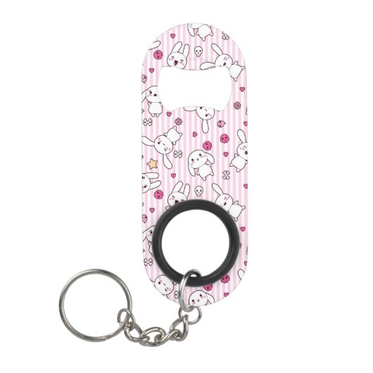 kawaii strepen patroon sleutelhanger flessenopener (Voorkant)
