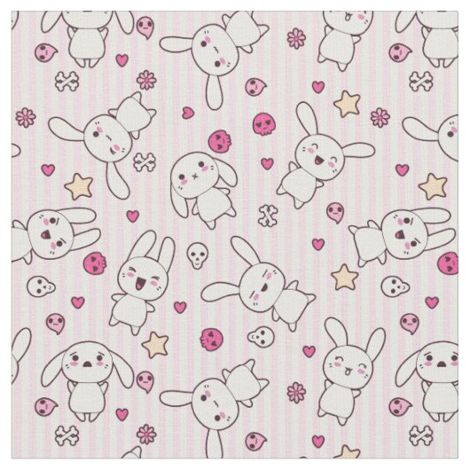 kawaii strepen patroon stof (Close Up)