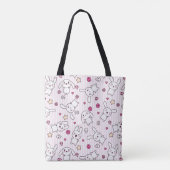 kawaii strepen patroon tote bag (Achterkant)
