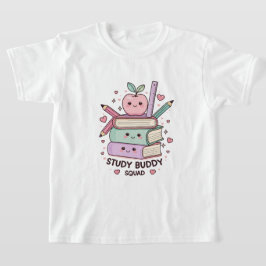 Kawaii Studie Buddy Squad Schoolbenodigdheden T-shirt