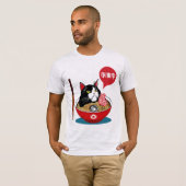 Kawaii  Style Japenese Ramen Cat T-shirt (Voorkant volledig)