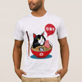 Kawaii  Style Japenese Ramen Cat T-shirt (Voorkant)