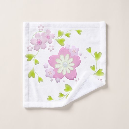 Kawaii Style Sakura Cherry Tree Blossom Bad Handdoek (Wasdoekje)