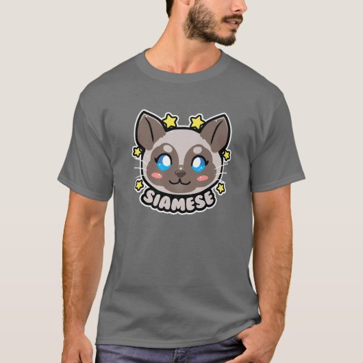 KAWAII Style Siamese Cat T-shirt (Voorkant)