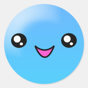 Kawaii Sugar Stippen Blueberry Happy Face Sticker