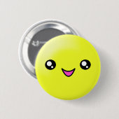 Kawaii Sugar Stippen Lemon Happy Face Button (Voorkant /achterkant)