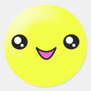 Kawaii Sugar Stippen Lemon Happy Face Sticker
