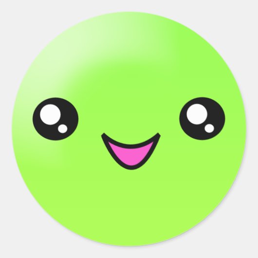 Kawaii Sugar Stippen Limoen Happy Face Sticker (Voorkant)