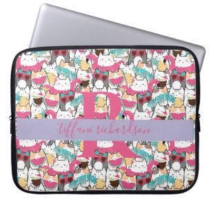Kawaii Summer Cute Kitty Cats Laptop Sleeve