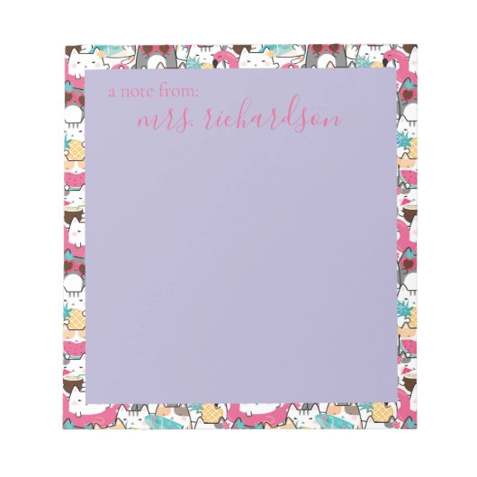 Kawaii Summer Cute Kitty Cats Notitieblok (Voorkant)