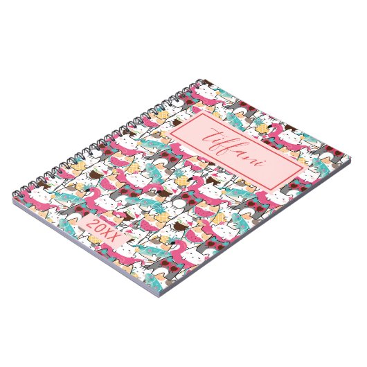 Kawaii Summer Cute Kitty Cats Notitieboek (Linkerzijde)